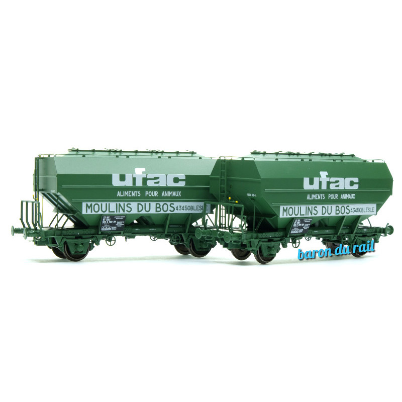 2x wagon Céréalier Moulin Du Bos - Ep. IV - HO 1/87 - REE WB-734