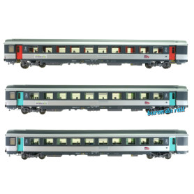 Set 3 voitures Vtu Intercités Carmillon ép. VI - SNCF - HO 1/87 - LS Models 40147