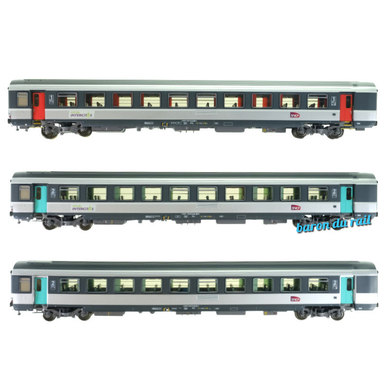 Set 3 voitures Vtu Intercités Carmillon ép. VI - SNCF - HO 1/87 - LS Models 40147
