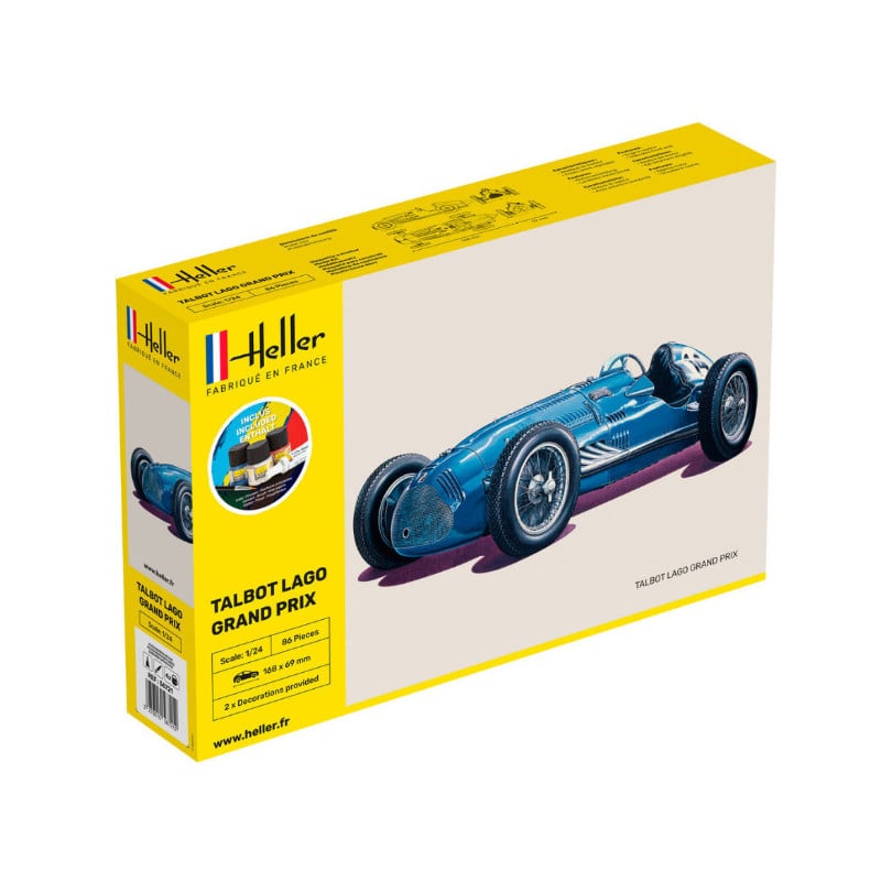 Talbot Lago GP Kit complet colle peinture - échelle 1/24 - HELLER 56721