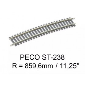 PECO ST-238 - rail courbe rayon 859,6 mm - 11,25° code 100 échelle HO