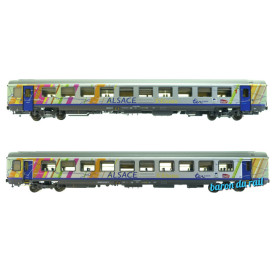Set 2 voitures Vtu Alsace Carmillon ép. VI - SNCF - HO 1/87 - LS Models 41211