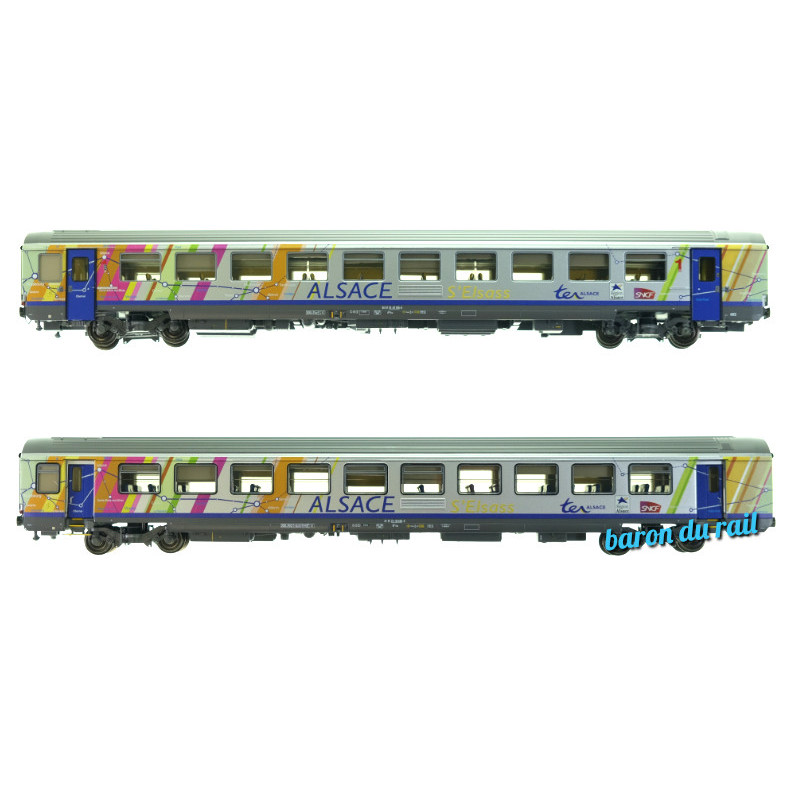 Set 2 voitures Vtu Alsace Carmillon ép. VI - SNCF - HO 1/87 - LS Models 41211