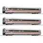 3x Voitures intermédiaires ICE 1, DB AG ép. VI - HO 1/87 - ROCO 74029