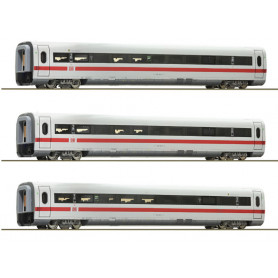 3x Voitures intermédiaires ICE 1, DB AG ép. VI - HO 1/87 - ROCO 74029