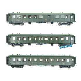 3x Voitures OCEM RA B4D + 2 x B9 ép IIIb SNCF - HO 1/87 - REE VB-382