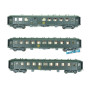 3x Voitures OCEM RA (B4D + 2 x B9) ép IV SNCF - HO 1/87 - REE VB-386