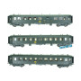 3x Voitures OCEM RA (B4D + 2 x B9) ép IV SNCF - HO 1/87 - REE VB-386