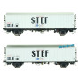Coffret de 2 wagons lbes STEF SNCF ép. IV - HO 1/87 - LS Models 30224