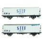 Coffret de 2 wagons lbes STEF SNCF ép. IV - HO 1/87 - LS Models 30236
