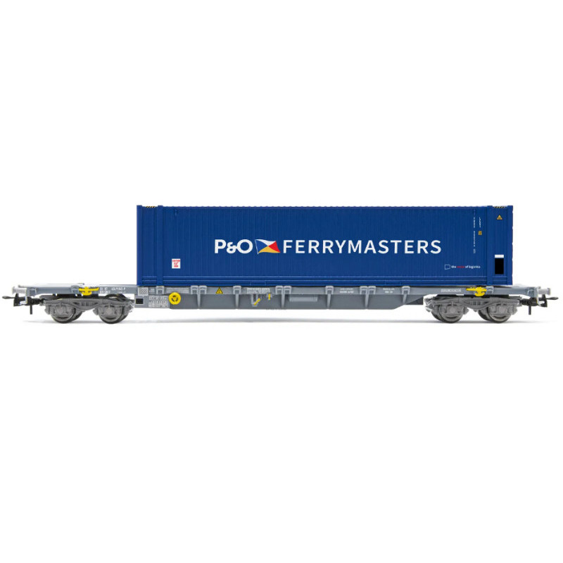 Porte-conteneurs Sgss, et conteneur «P&O Ferrymasters», ép. VI SNCF - HO 1/87 - JOUEF HJ6240
