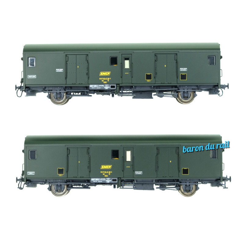 Set 2x fourgon Dd2ai feux fin de convoi SNCF ép IVa - HO 1/87 - LS Models MW30318