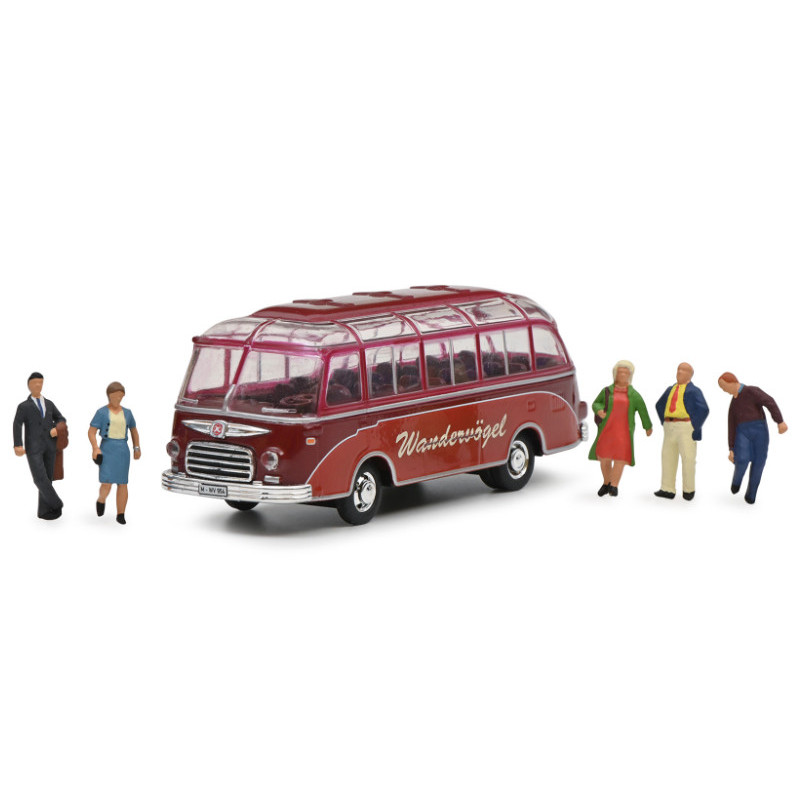 Bus Setra S6 + personnages - HO 1/87 - SCHUCO 452669200