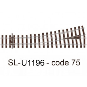 PECO SL-U1196 - Aiguillage moyen rayon à gauche Unifrog code 75 - HO 1/87