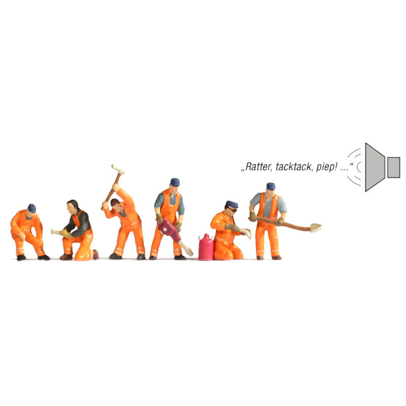 Chantier sur la voie + module sonore - HO 1/87 - NOCH 12801