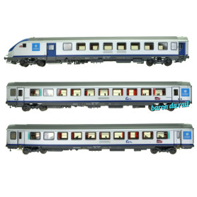 Set 3 voitures TER Aura ép. VI - SNCF - HO 1/87 - LS Models 41232