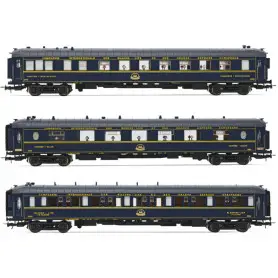 3x voitures «Train Bleu», restaurant, Lx, Pullman Ws, ép. III CIWL - JOUEF HJ4163