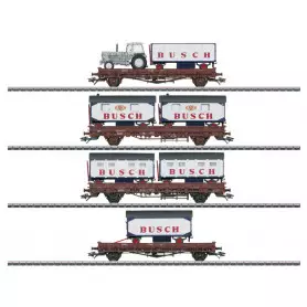 Coffret de 4x wagons de marchandises Circus Busch ép. IV - HO 1/87 - MARKLIN 45040