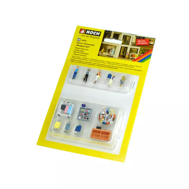 Figurines et accessoires, thématique magasin de mode - HO 1/87 - NOCH 16241