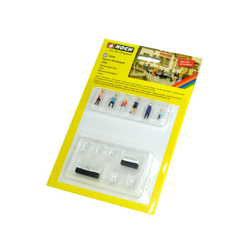 Figurines et accessoires, thématique Café - HO 1/87 - NOCH 16245