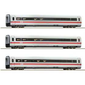 3x Voitures intermédiaires ICE 1, DB AG ép. VI - HO 1/87 - ROCO 74031