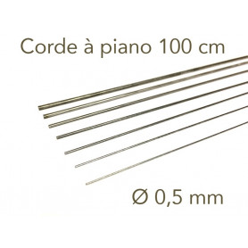 Corde à piano acier longueur 1 mètre Ø 0.5mm - Albion