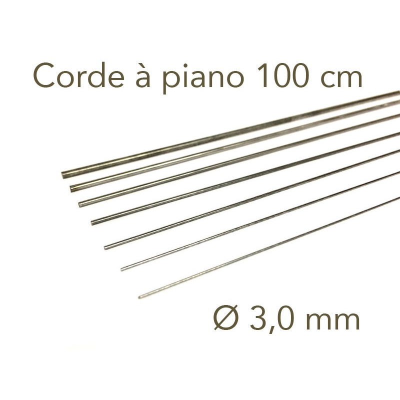 Corde à piano acier longueur 1 mètre Ø 3.0mm - Albion