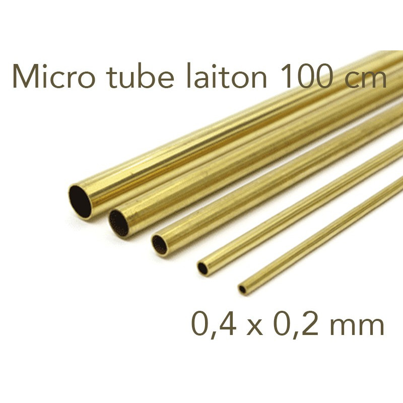 Micro tube laiton longueur 1 mètre - 0.4 x 0.2 mm - Albion