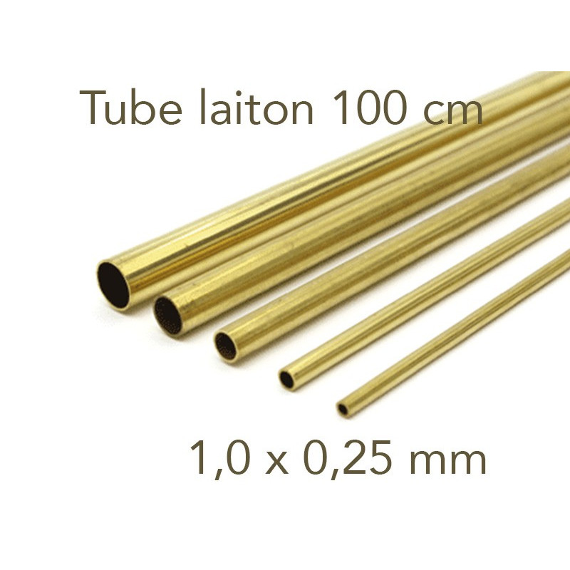 Tube laiton longueur 1 mètre - 1.0 x 0.25 mm - Albion