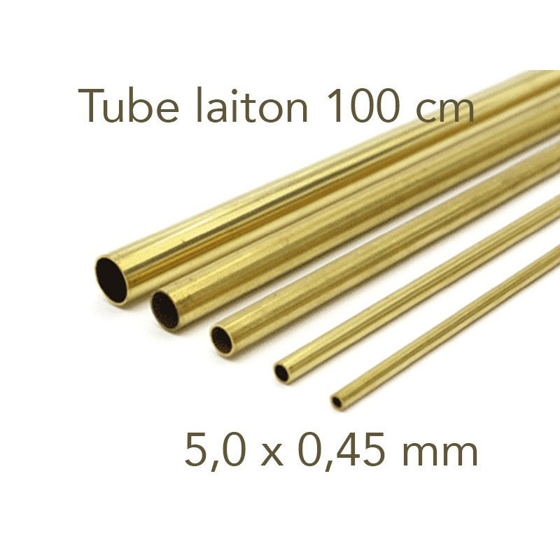 Tube laiton longueur 1 mètre - 5.0 x 0.45 mm - Albion