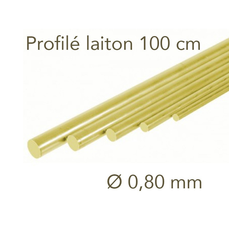 Profilé laiton longueur 1 mètre - Ø 0.8 mm - Albion
