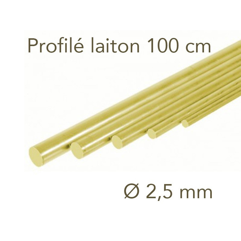 Profilé laiton longueur 1 mètre - Ø 2.5 mm - Albion