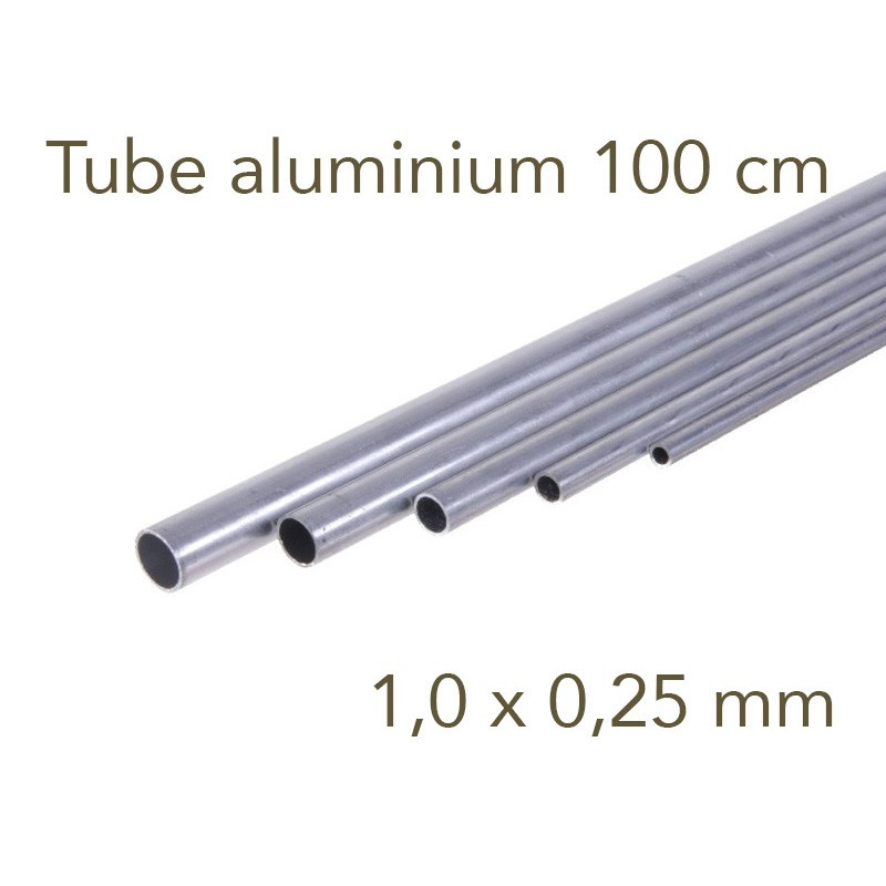 Tube aluminium longueur 1 mètre - 1.0 x 0.25 mm - Albion