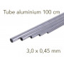Tube aluminium longueur 1 mètre - 3.0 x 0.45 mm - Albion