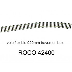 Voie flexible 920mm traverses bois code 83 - HO - ROCO 42400