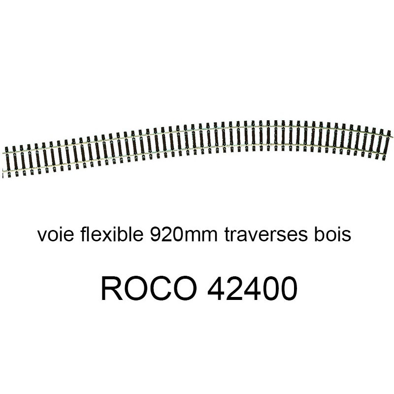 Voie flexible 920mm traverses bois code 83 - HO - ROCO 42400