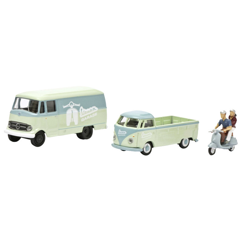 Set 3 véhicules + personnages - HO 1/87 - SCHUCO 452671700