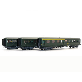 Set 3 voitures Express Nord A3B4, B9t, B11tz SNCF - ép IV - HO - 40331 LS Models
