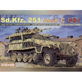 Sd.Kfz.251 Ausf. C 3 en 1 - échelle 1/35 - DRAGON 6224