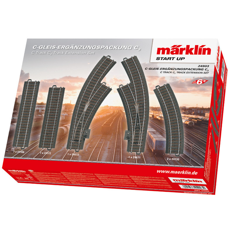 Coffret d'extension C3 voie C HO 3 rails - MARKLIN 24903