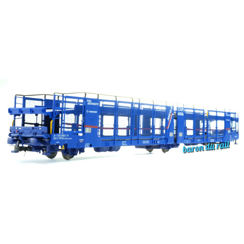 Wagon porte-autos TRANSFESA/HISPANAUTO 3 essieux Laeks, ép. VI - HO 1/87 - JOUEF HJ6236