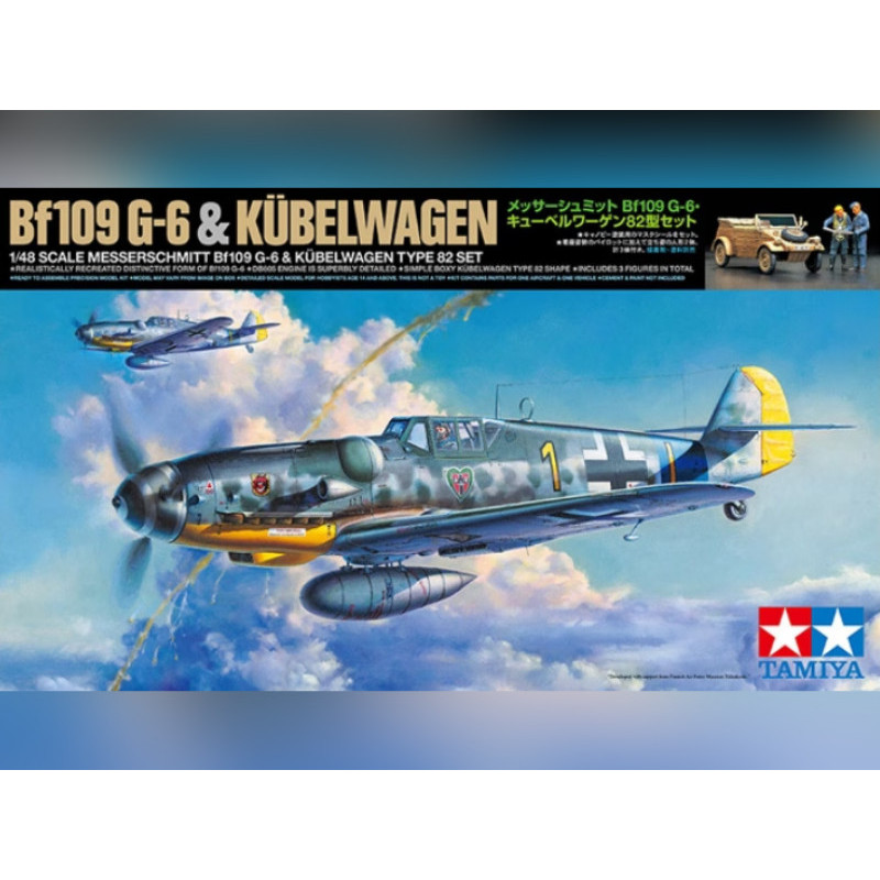 Set Messerschmitt Bf109 G-6 & Kübelwagen Type 82 - 1/48 - Tamiya 25204