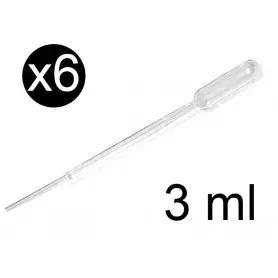 Pack de 6 pipettes graduées 3 ml pour transfert