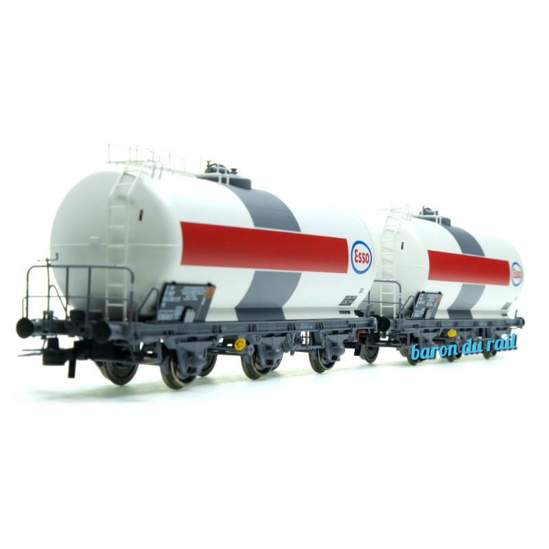 2x wagons citerne 3 essieux "ESSO", SNCF ép. III - HO 1/87 - JOUEF HJ6222