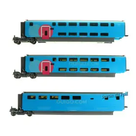 3 voitures intermédiaires Duplex "Ouigo", rame 766 ép. VI - HO 1/87 - JOUEF HJ3009