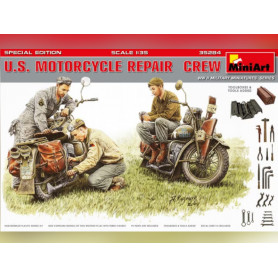 Equipe de mécaniciens US de réparation de moto 1930-1940 - échelle 1/35 - MINIART 35284