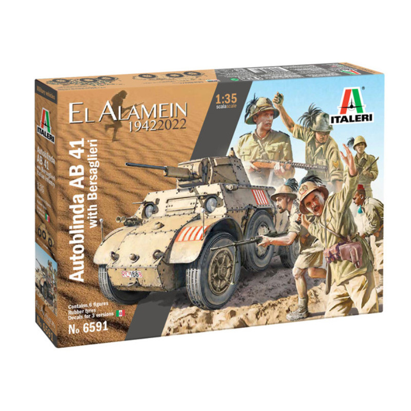 Voiture blindée AB 41 avec Bersaglieri El Alamein - 1/35 - ITALERI 6591