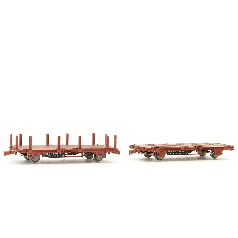 REE WB-491 - 2 Wagonnets de Draisine (Plat à rancher + Plat) Ep.IV-V