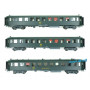 Set de 3 Voitures BACALAN SNCF Ep.IV logo encadré jaune - HO 1/87 - REE VB-374