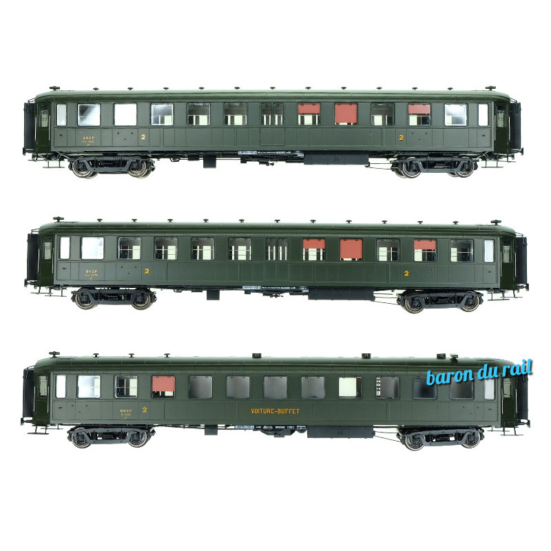 Set de 3 Voitures BACALAN SNCF Ep.IIIb - HO 1/87 - REE VB-371